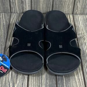 Spenco Kholo Total Support Ortho Slide Sandals Black Inside Out Mens 10 Recovery